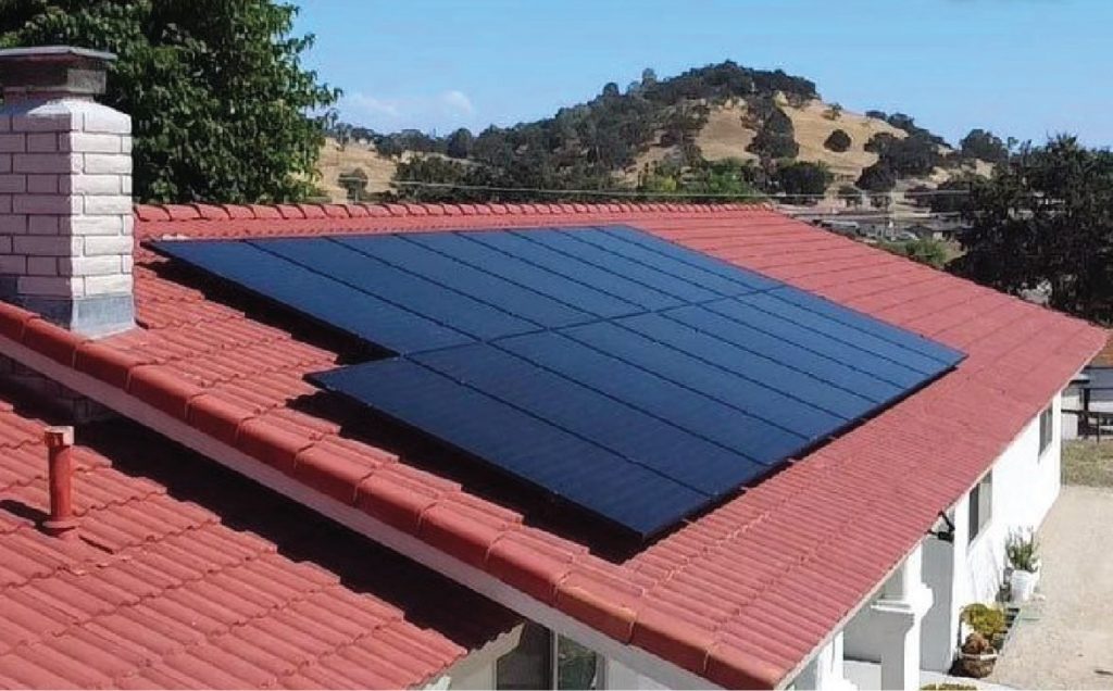 Solar panels on a residential roof, demonstrating the roof requirements for solar panels