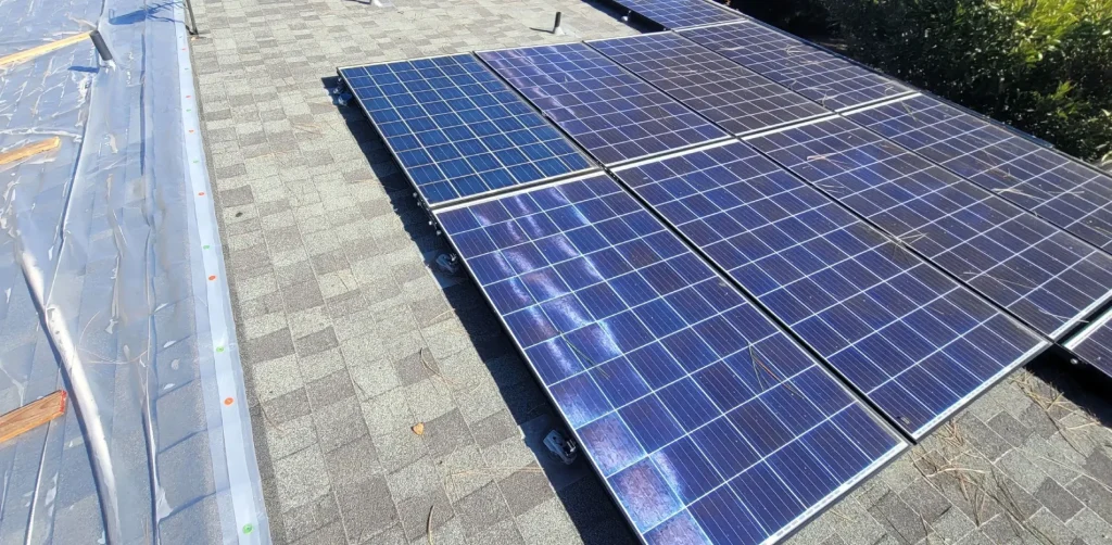 Residential solar installation, roof replacement with solar panels