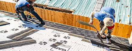 A roof replacement in progress as seen on a roof replacement guide