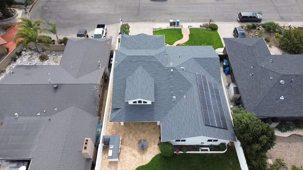 Roof replacement with solar panels by Axiom 360 team